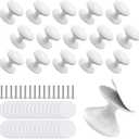 Self Adhesive Cabinet Knobs, Aluminum Alloy Self-Stick Drawer Pull Handles for Sliding Glass Door, Cabinet, Cupboard, Dresser, Closet, Window - Stick On No-Drilling Drawer Knobs (16, White)