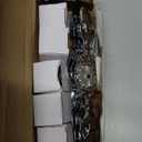 Sumnacon Drawer Dresser Knobs Pull Handles - Crystal Glass Diamond Decorative Knobs with Plate, Cabinet Cupboard Door Knobs with Screws For Kitchen Bathroom Office Decoration Pack of 5 (6.7 Inch, Silver)