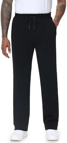 SEVEGO Tall Mens 34"/36"/38" Inseam Fleece Lined Winter Sweatpants Zipper Pocket Warm Extra Long Joggers Workout Pants Large