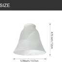 4 Pack Ceiling Fan Light Covers, Transitional Style Replacement Bell Shaped Glass Shade Ceiling Fan Replacement Globes (Alabaster, 4-3/4'')