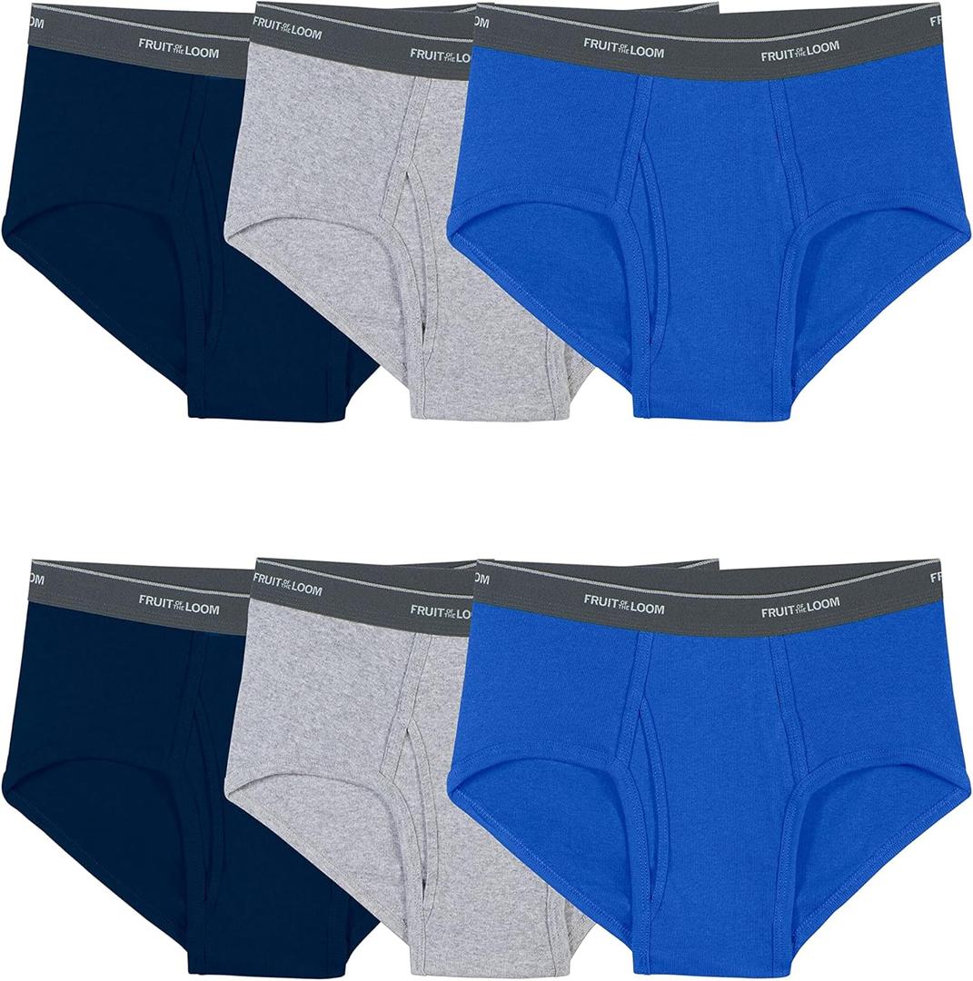 Fruit of the Loom Men's Cotton Briefs, Tag Free & Moisture Wicking, Assorted Color Multipacks (X-Large, 6 Pack - Assorted Colors)