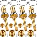 Dreyoo 4 Set Valve Rebuild Kit Replacement Compatible with Symmons Temptrol Valve, TA-10 Spindle Assembly, TA-4 Hot and Cold Seats, T-11 Washer, Fix Tub/Shower Leak, Solid Brass
