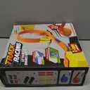 Nicmore Flexible Race Track Toy Set: 15ft DIY Bendable Ramp with Suction Cups  Portable Roll-Up Car Track for Kids Compatible with 1:64 Diecast Cars  Birthday Christmas for Boys Girls Ages 3+ (Blue)