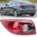 Tail Light Compatible with 2014 2015 2016 2017 2018 Mazda 3 Sedan Outer Halogen Taillight (Left Driver Side)