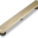 Sharp-tec 24 inch Linear Shower Drain, Gold Rectangular Floor Drain, V-Shape Design Drain Channel, 304 Stainless Steel, cUPC Certificated for Bathroom Shower (Drain Base is Not Included)