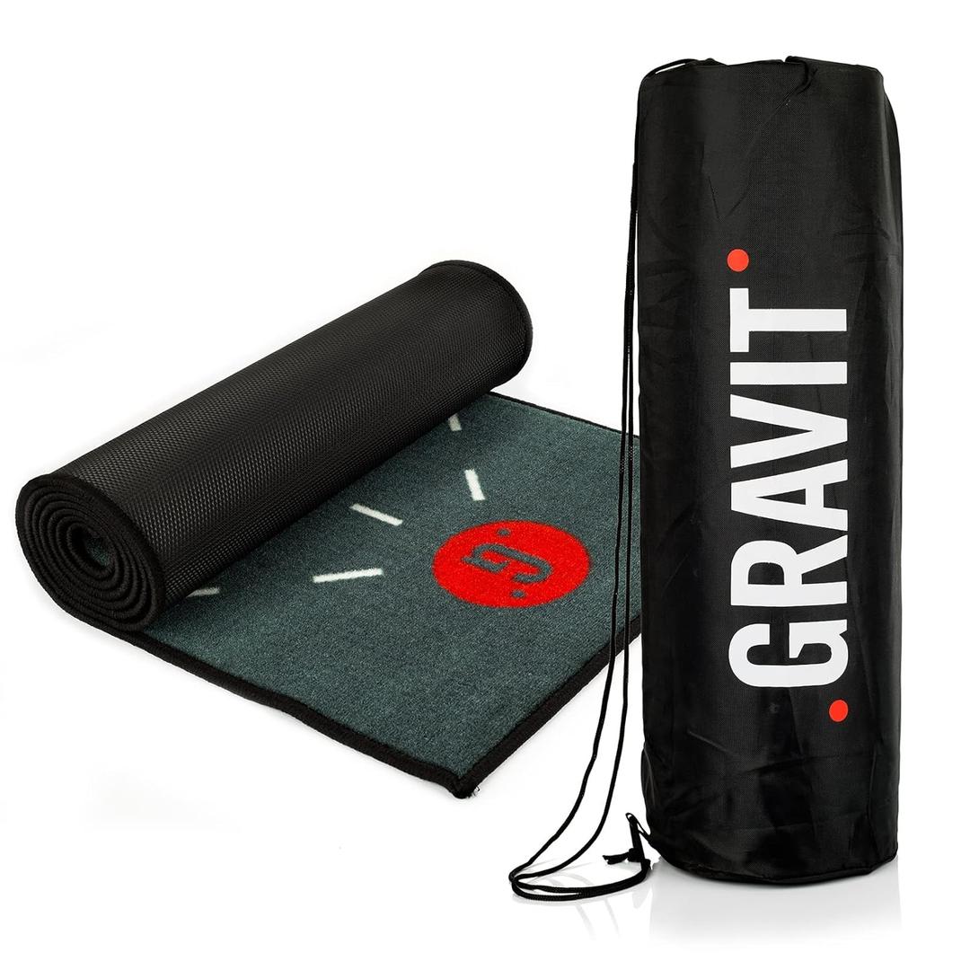 GRAVIT Golf Putting Mat – 8.2 x 1.64ft Putting Matt for Indoors and Outdoors – Professional Golf Accessories for Training and Golf Practice – Compact and Portable Golf Practice Mats with Carrying Bag