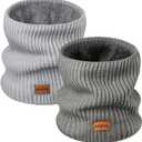 Winter Neck Gaiters & Ski Mask,Winter Fleece Neck Warmer Face for Men &Women Windproof Gift (Gray*darkgray)