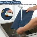 SLKQG Navy Blue Placemats Set of 6 - Easy Clean Washable Vinyl Placemats - Wipeable Heat Resistant Table Mats for Dining Table - 17x12 Inch (Navy Blue, 6)