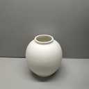 White Ceramic Vase - Large 10.8 Inch Round Floor Vase for Centerpieces, Farmhouse Flower Vases, Rustic Minimalist Home Decor (Sandstone White)