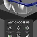 Safety Goggles Over Glasses, Anti-Fog Safety Glasses with Clear Wide-Vision Lenses, Adjustable Temples, Lightweight Goggles for Men & Women