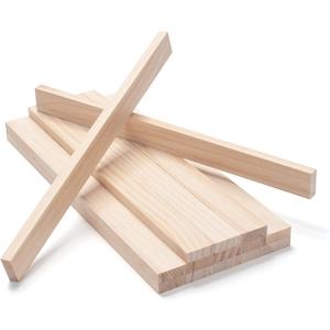 Wood Strips Slats Wooden Dowels for Crafts 3/8"  1"  12", 15 PCS Wood Trim Flat Lumber Boards Square Dowel Rods Wooden Sticks for Crafting, Woodworking, Model Making