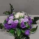 Lodou Artificial Cemetery Flowers,Silk Memorial Cake for Cemetery,Artificial Flower Centrepieces for Tables,Artificial Rose Graveyard Memorial Flowers for Headstones Decoration (Purple)