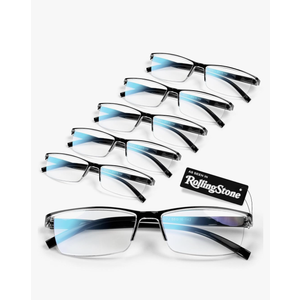 6 pack Executive Style Reading Glasses Men - Durable Readers with 99% Blue Light Blocking - Comfortable Fit with TR90 Frames