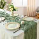 6 x 6 Pack 10FT Sage Green Cheesecloth Table Runner 120 Inch Long Gauze Rustic Boho Spring Cheese Cloth Table Runner Sheer Fabric Decorations for Holiday Party Wedding Banquet Bridal Baby Shower Dcor
