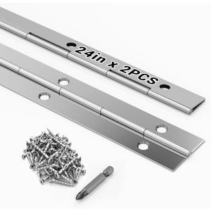2 pcs Continuous Piano Hinges,24"x1.2",0.047 inch Leaf Thickness | 304 Stainless Steel, Heavy Duty Piano,Suitable for Piano cabinets, cupboards, and Various DIY,RV modifications, doors