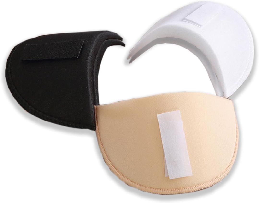 SZMUHLNY 3 Pairs Shoulder Pads for Women Clothes,No-Sewing Required Anti-Slip Detachable Reusable Soft Sponge Shoulder Pads for Men Blazer Clothes Sewing Accessories (15 * 9 * 1.5 cm, 3pack/Black,White,Skin)