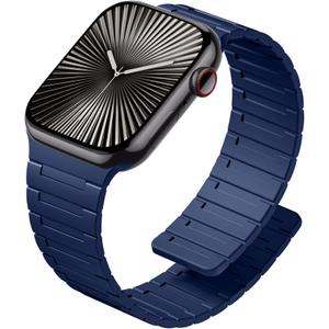 SNBLK Magnetic Watchband Compatible with iWatch Bands Men 44mm 45mm 46mm 49mm 42mm Women, Silicone Sport Strap Strong Adjustable Magnet for Apple Watch Series 11 ULTRA 2 SE 10 9 8 7 6 5 4, Navy Blue