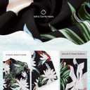 PATPAT Family Hawaiian Matching Outfits Mommy and Me Outfits Caribbean Vacation Summer Tropical Halter Sundresses and Shirts (Black Flower)