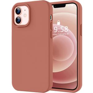 LOVE 3000 Designed for iPhone 12 Case/iPhone 12 Pro Case, Premium Silicone with [Soft Anti-Scratch Microfiber Lining] Shockproof Protective Phone Case for Men Women Girls 6.1", Caramel