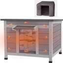 Outdoor Cat House with Insulated Liner Weatherproof Feral Cat Shelter for Winter