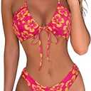 OMKAGI Women Sexy Thong Bikini Swimsuit Set Push Up String Brazilian Bathing Suits, Medium