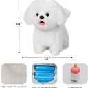 CU-MATE Interactive Maltese Simulation Dog-Realistic Puppy Electronic Toy Dog with Walking/Barking/Wagging Tail/Talking- Robotic Pet Toy Present Gift for Toddler Girls Boys