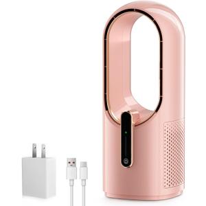 KONSIDEN Desk Fan Bladeless, 11.8 Inch Office Fan Small, Quiet, 3 Speed Adjustment, Touch Control, Easy to Clean, Desk Fans Small Quiet, Ideal for Office, Living Room, Bedroom