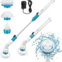 Spin Scrubber, 360 Cordless Tub and Tile Scrubber, Multi-Purpose Power Surface Cleaner with 3 Replaceable Cleaning Scrubber Brush Heads, 1 Extension Arm and Adapter