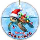 Sea Turtle Christmas Ornament  This is My Christmas  Cute Ocean-Themed Holiday Tree Decoration with Santa Hat & Festive Lights  Gift for Beach & Marine Animal Lovers 2025