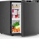 Electactic 1.6 Cu.ft Mini Fridge with Freezer, Compact Single Reversible Door Refrigerator, Adjustable Thermostat, Ultra Quiet, Energy Efficient for Office, Dorm, Bedroom, Apartment -Black