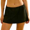 Avanova Women Low Rise Tennis Mini Skort Skirts Stretchy Athletic Skirts with Shorts Underneath for Workout Running Black Large