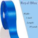 2 x 50 Yards 1 Inch Royal Blue Satin Ribbon, Single Face Polyester Solid Color Craft Fabric Ribbon for Handmade Roses, Gift Wrapping, Bouquets, Wedding, Christmas, and Party Decoration