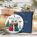 10 x Friendship Christmas Ornaments 2025 - Gifts for Friends Women, Bestie Ornament Christmas Tree Decorations, Friend Ornament as Hanging Decor, BFF Ornaments for Friends