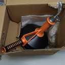 Drain Auger, Clog Remover with Drill Adapter, 25 Feet Flexible Plumbing Snake Use Manually or Powered for Kitchen, Bathroom and Shower Sink, Comes with Gloves (orange)