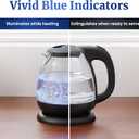 Elite Gourmet EKT1001 Electric 1.0L BPA-Free 1100W Glass Kettle Cordless 360 Base, Stylish Blue LED Interior, Handy Auto Shut-Off Function Quickly Boil Water For Tea & More, Black