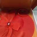 Kgromfy Women's Wide Brim Fascinator Hat Tea Party Headband Large Vintage Church Hat Lady Headwear for Derby Wedding Cocktail