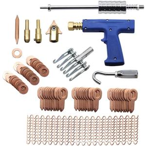 78Pcs Professional Car Dent Sheet Metal Repair Tool Kit Dent Puller Welder Kit Car Body Spot Repair Device Stud Welding Hammer Gun Set