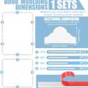 Colingmill 1 Set Peel and Stick Door Moulding Trim Kit Premade Wall Moulding Panels Flexible Self Adhesive 3D Wainscoting Panels for Mirror Window Frame Decor (Top 26"x36" and Bottom 26"x24")