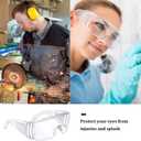 Frienda 6 Pairs Clear Safety Glasses Over Eyeglasses Goggles Clear Glasses Anti- Fog/Scratch Eye Protection Polycarbonate Protective Eyewear Safety Goggles For Shooting, Lab, Outdoor, Workplaces