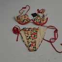 ZAFUL Women's Bikini Sets Ribbed Two Piece Swimsuits Underwire Adjustable Back Clasp Bathing Suit Side Tie Thong Swimwear (Medium, Cherry)