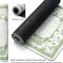 Mahjong Mat for Table with Carrying Bag, 31.5" x 31.5", Rubber, Anti-Slip Noise Reduction, Grass and Floral Design, for Mahjong, Card and Board Games (Pale Green)