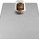 Cat Litter Mat, XL Extra Large 40" x 40" Silicone Mat Litter Trapping Mat for Scatter Control, Soft on Kitty Paws, Easy to Clean (Light Grey)