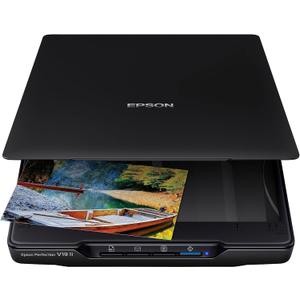 Epson Perfection V19 II Color Photo, Tax Receipt & Document Flatbed Scanner with 4800 dpi Optical Resolution USB Power, High-Rise, Removable Lid