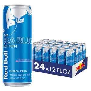Red Bull Sea Blue Edition Energy Drink, Juneberry, with 114mg Caffeine plus Taurine & B Vitamins, 12 Fl Oz, Pack of 24 Cans, Best By: 04/09/2025