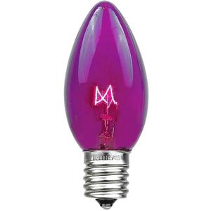 Novelty Lights Incandescent Christmas Replacement Bulbs - Indoor/Outdoor Individual Bulbs for Christmas Tree, Display, & More - C9/E17 Intermediate Base, 7 Watt Lights (Purple, 25 Pack)