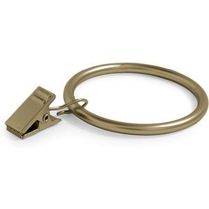 Ivilon Drapery Curtain Clips with Rings - Set of 14 Decorative Drapery Rings Curtain Clip Rings with Strong Clips 2" Diameter - Color Warm Gold