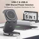 5-in-1 Wireless Charger for MagSafe, AC ISLAND Portable Travel Charging Station, 35W Max Qi2 Fast Foldable Magnetic Stand, Evolved for iPhone 17-12 Series, Apple Watch, AirPods (with 35W Adapter)
