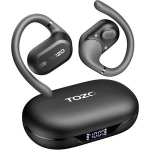 TOZO OpenWear Open Ear Headphones, Adjustable Ear Hooks, Ultra Comfort, Punchy Bass Bluetooth Headphones 5.4 with Smart Digital Display, Immersive Audio Earbuds, Stereo Bass, Fast Charging TOZO OpenWear Open Ear Headphones, Adjustable Ear Hooks, Ultra Comfort, Punchy Bass Bluetooth Headphones 5.4 with Smart Digital Display, Immersive Audio Earbuds, Stereo Bass, Fast Charging