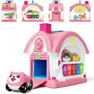 Montessori Toys for 1 Year Old Girl Gift, Musical Learning House with Lights & Sounds, Interactive Musical Toys for Baby Girls 12-18 Months,First 1st Birthday Gifts,Toddler Toy for 1,2,3 Year Old Girl