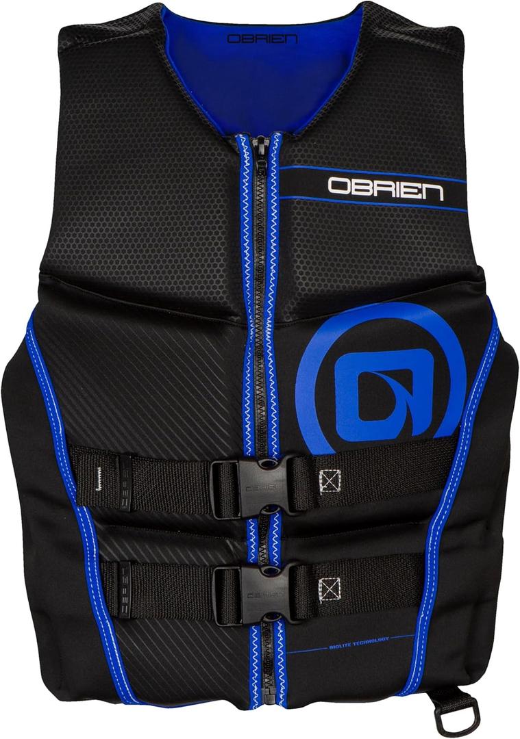 O'Brien Flex V-Back Life Jacket – Coast Guard Approved Adult Life Vest with Flex Fit Design, Lightweight Foam & Front Zip Closure for Watersports, Boating, and Jet Skiing, Small